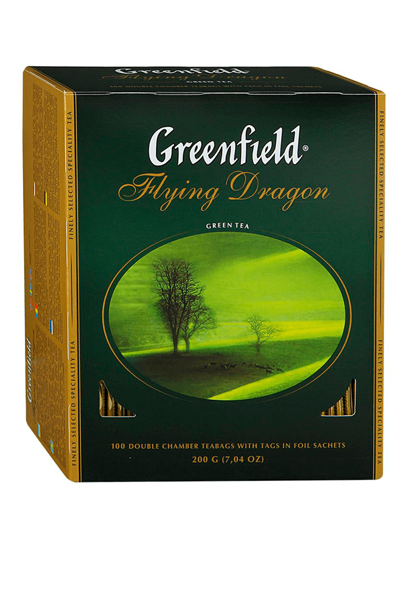 Чай Greenfield Flying Dragon, зеленый, 100 пакетиков 