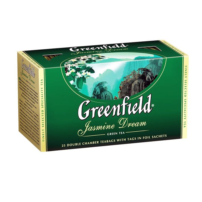 Чай Greenfield Jasmine Dream, зеленый байховый, 25 пакетиков