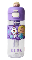 Бутылка для воды детская - ELSA (Эльза), 600 мл, с трубочкой