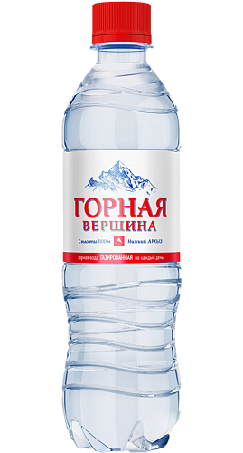 Вода питьевая "Горная вершина" 0.5л*12 шт газ