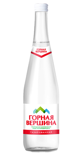 Вода питьевая «Горная вершина» газированная 0,5л х 12 бут стекло