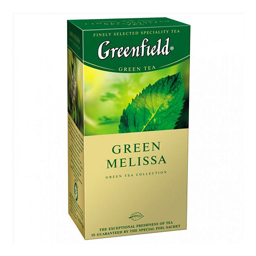 Чай Greenfield Green Melissa, зеленый, 25 пакетиков